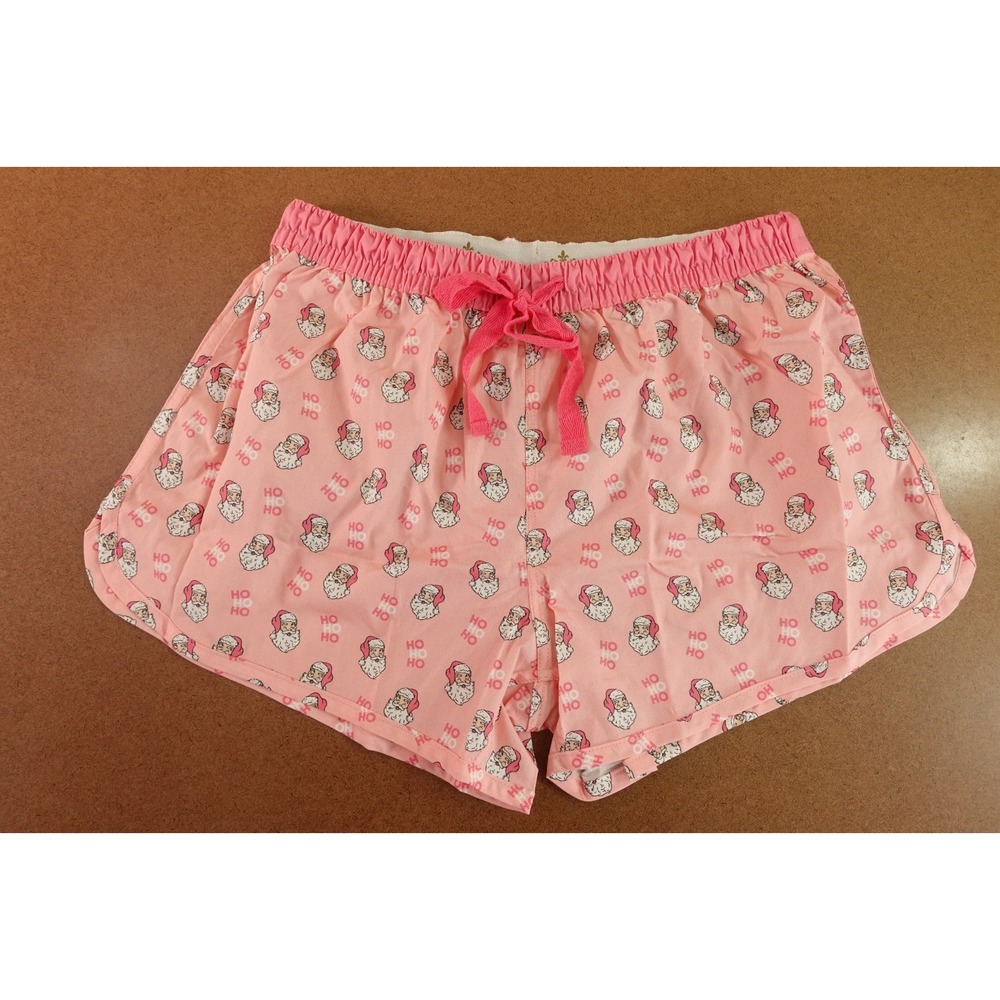 Royal Standard Womens XS Pink HoHoHo Santa 3" Inseam Lounge Sleep Shorts NWT